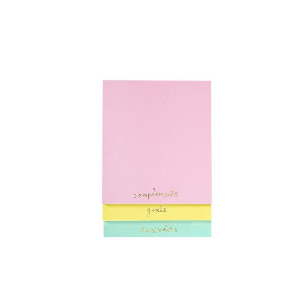 Kate Spade 3 Stacked Notepads for Desk Notes, Compliments, Goals, Reminders